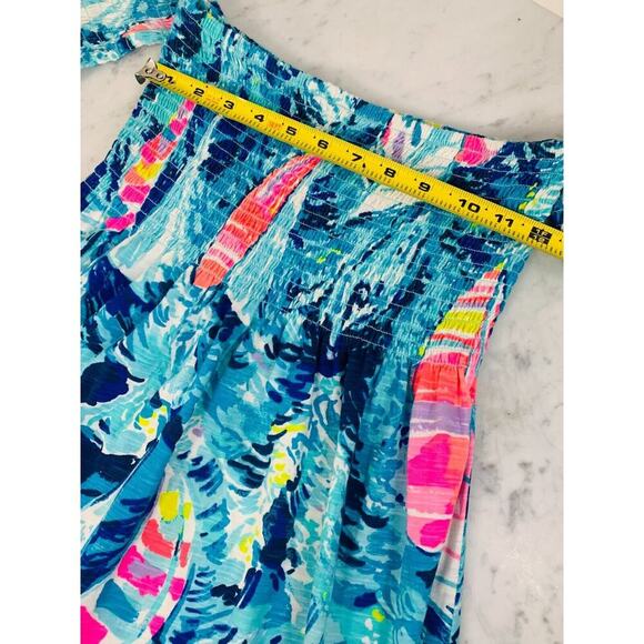 Lilly Pulitzer Trina Beach Dress Approx XSmall SEE Measurements Sparkle Blue EUC - Picture 4 of 8